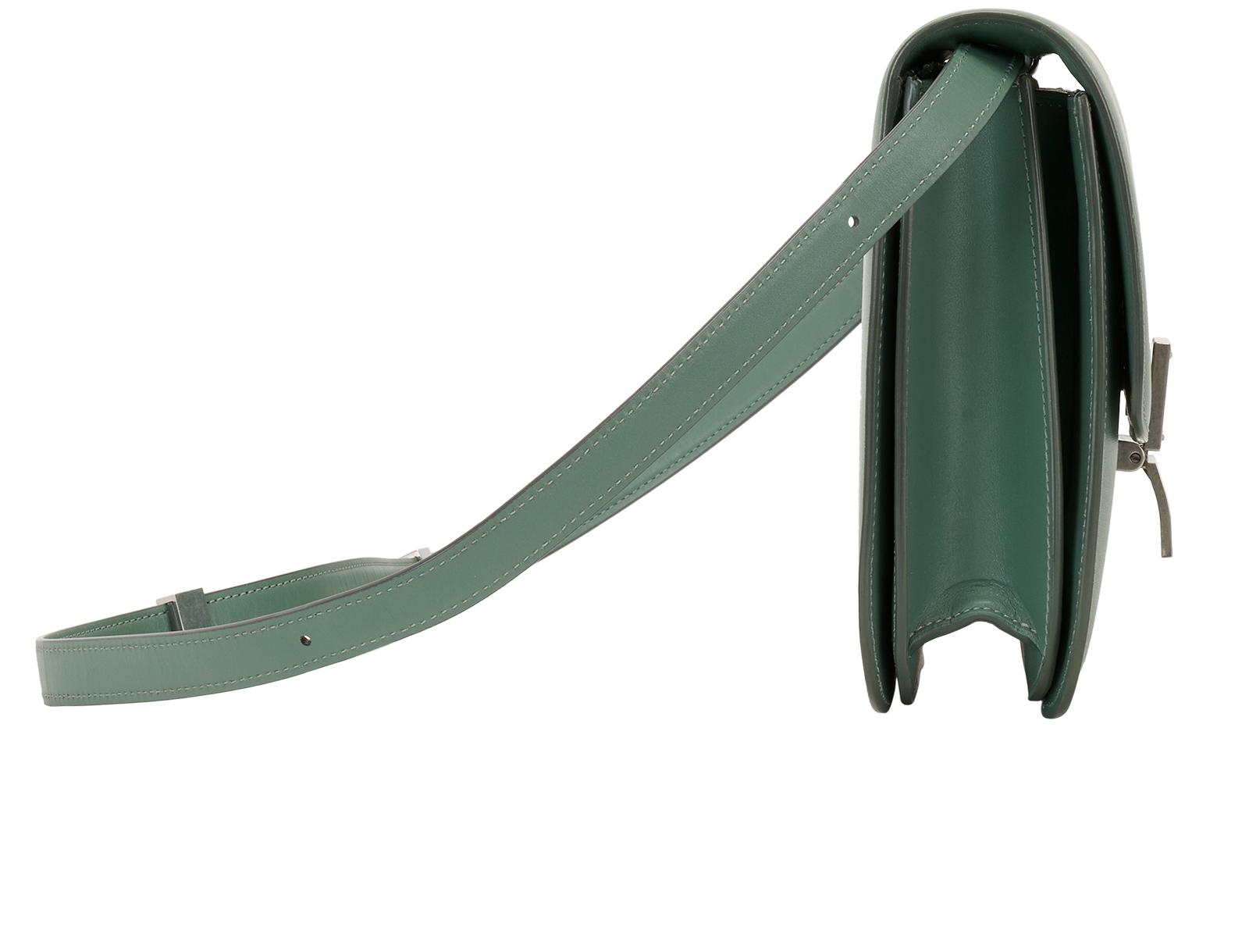 Medium Classic Box Shoulder Bag, &pound;1,300, Handbags, Green, Leather, Side view